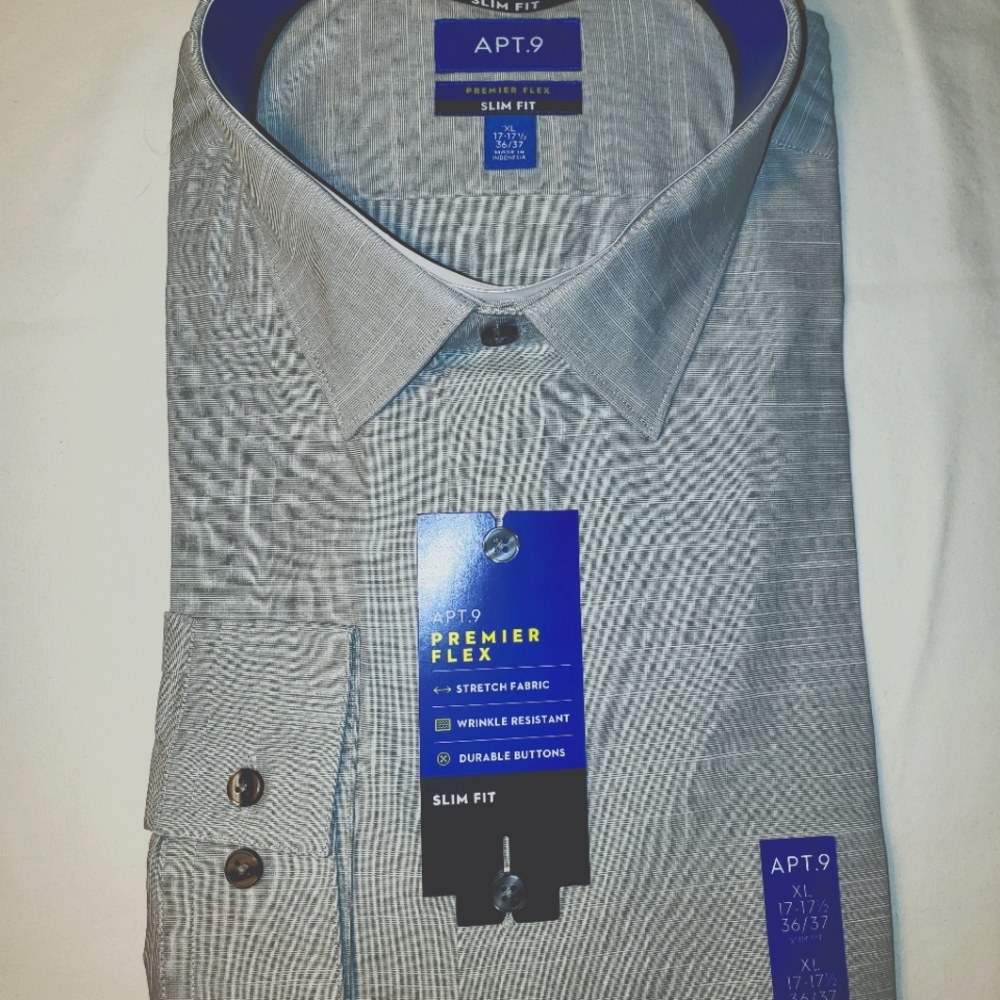Apt9 slub cotton dress shirt